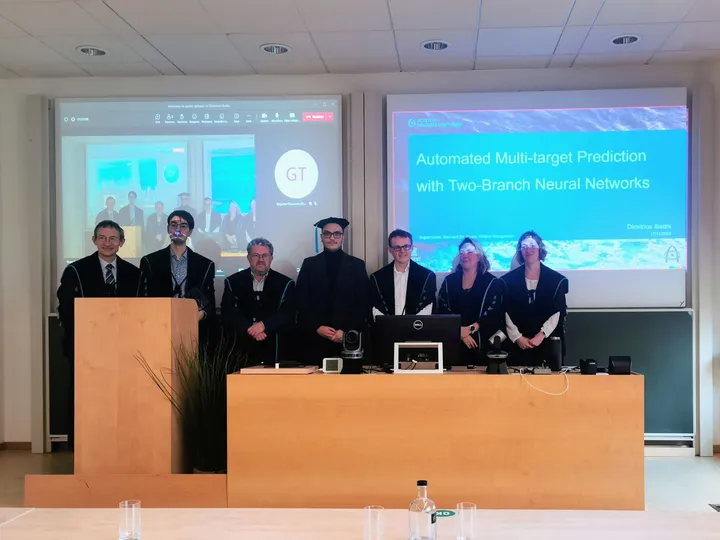 Dimitris Iliadis with his PhD jury